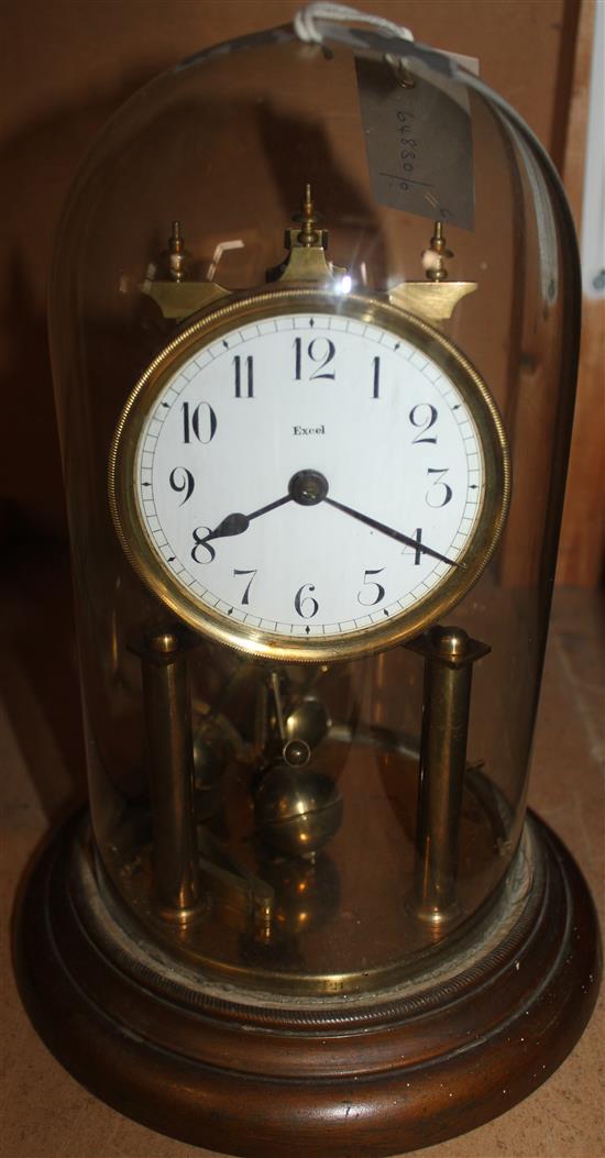 Torsion clock with glass dome